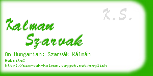 kalman szarvak business card