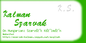 kalman szarvak business card